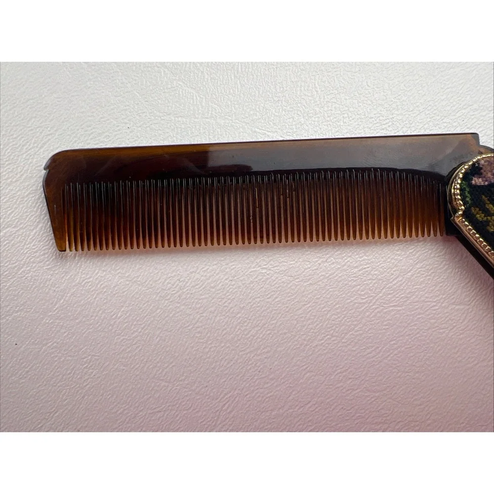 Vintage Embroidered Decorative Folding Comb 1900-1950